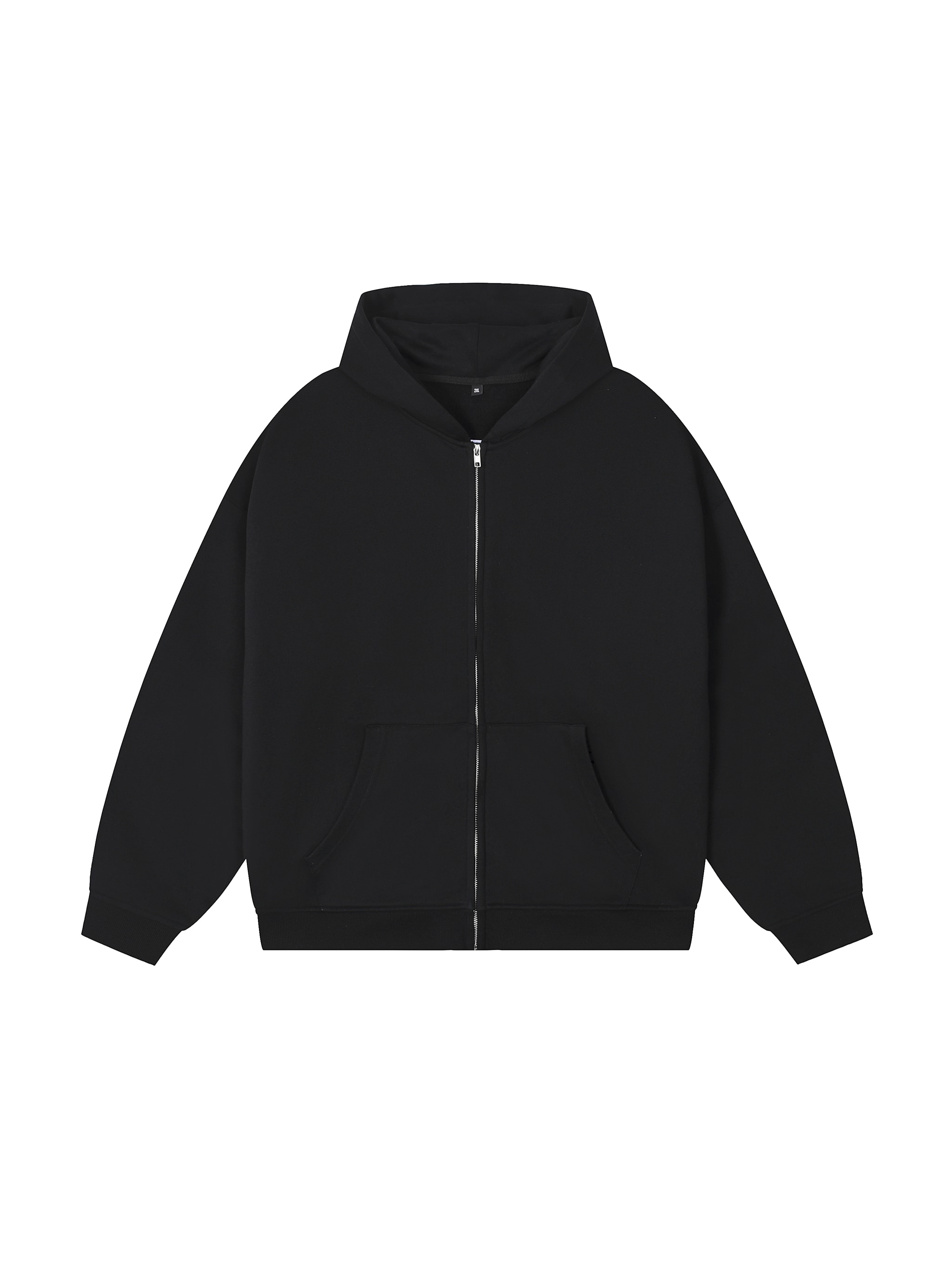 Custom Heavyweight Zip-Up Hoodie — Black