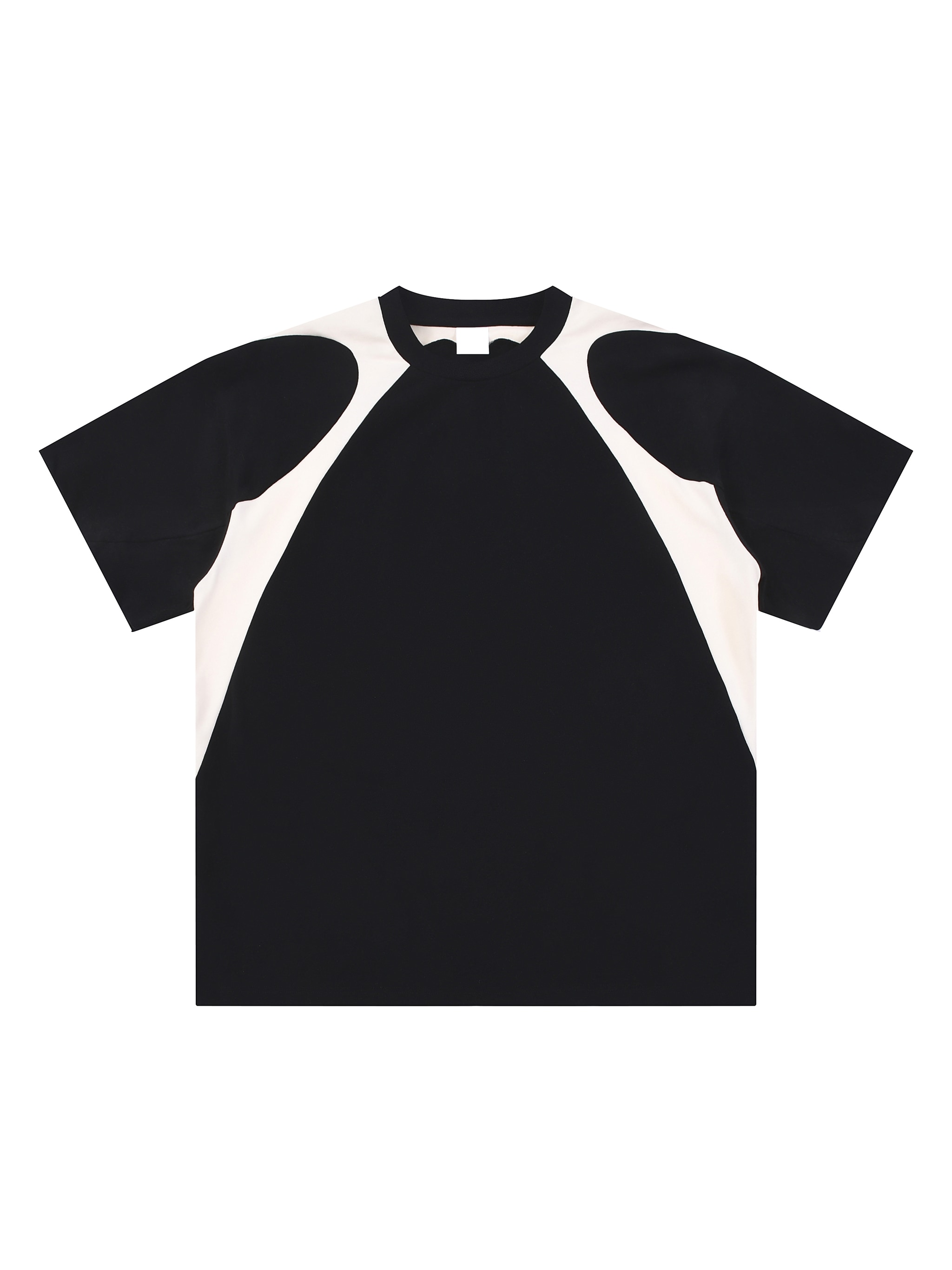 Contrast Panel T-Shirt — Black