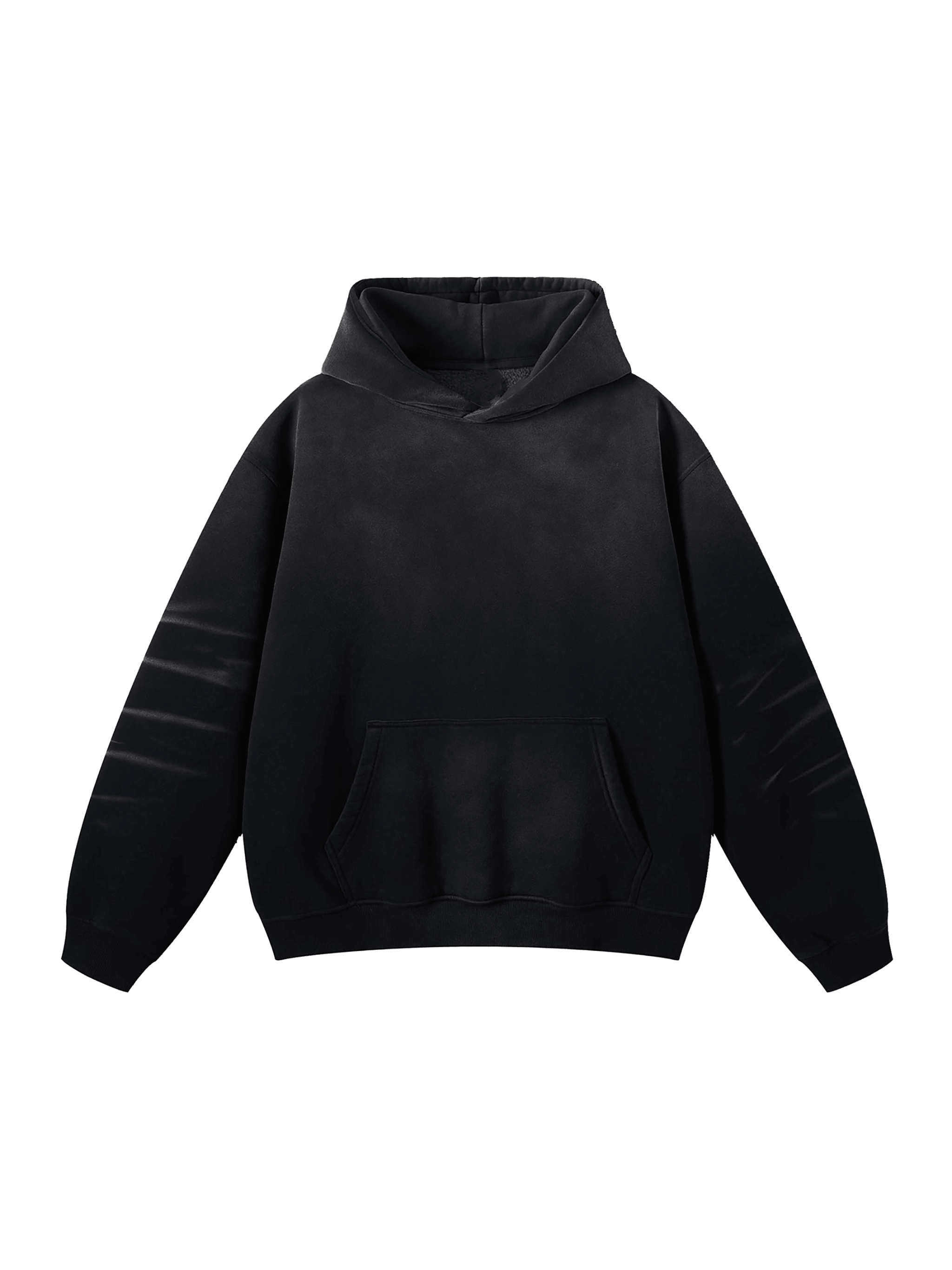 Sunfade Fleeced Hoodie — Black