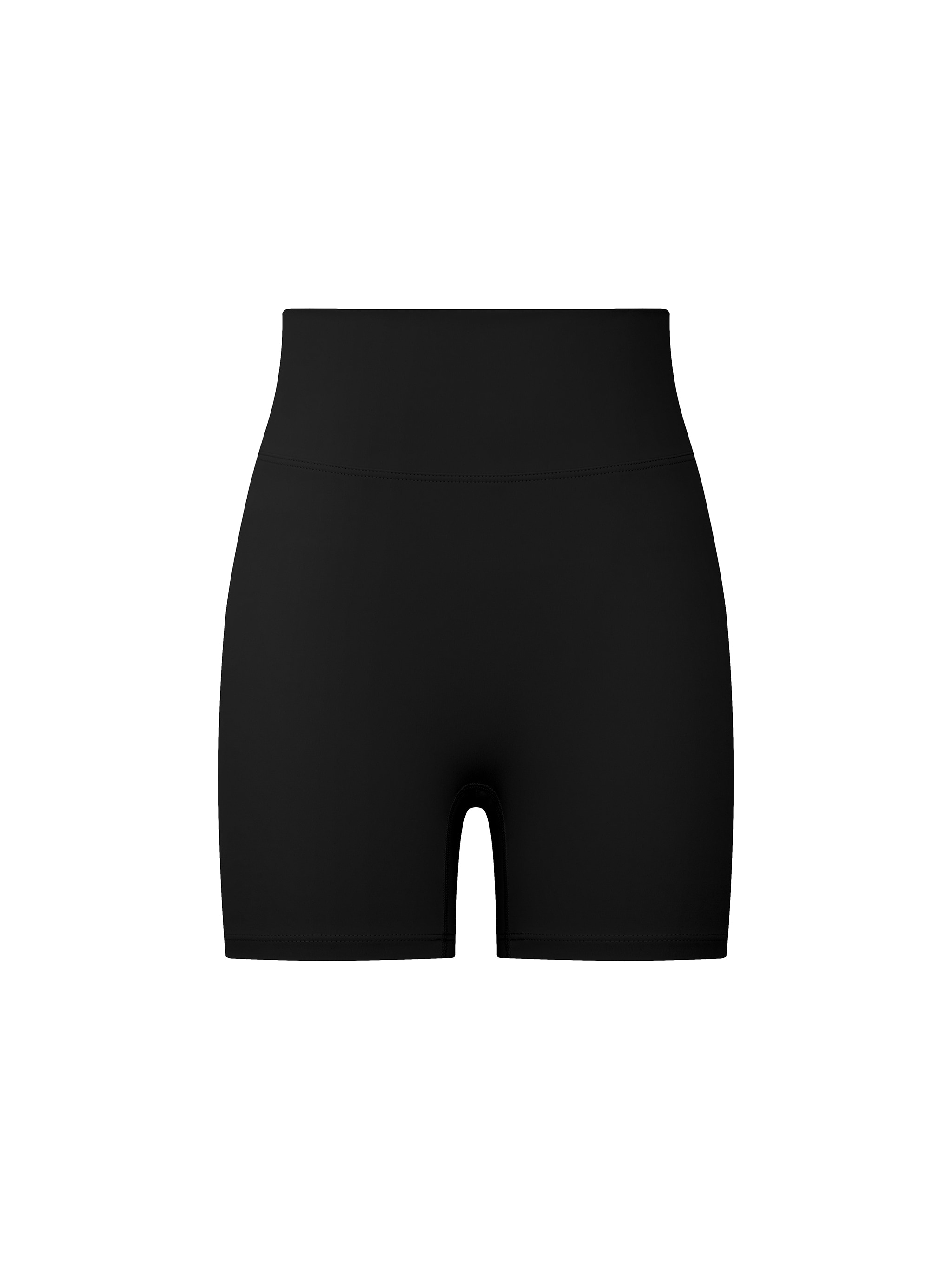 High-Waisted Biker Shorts — Black