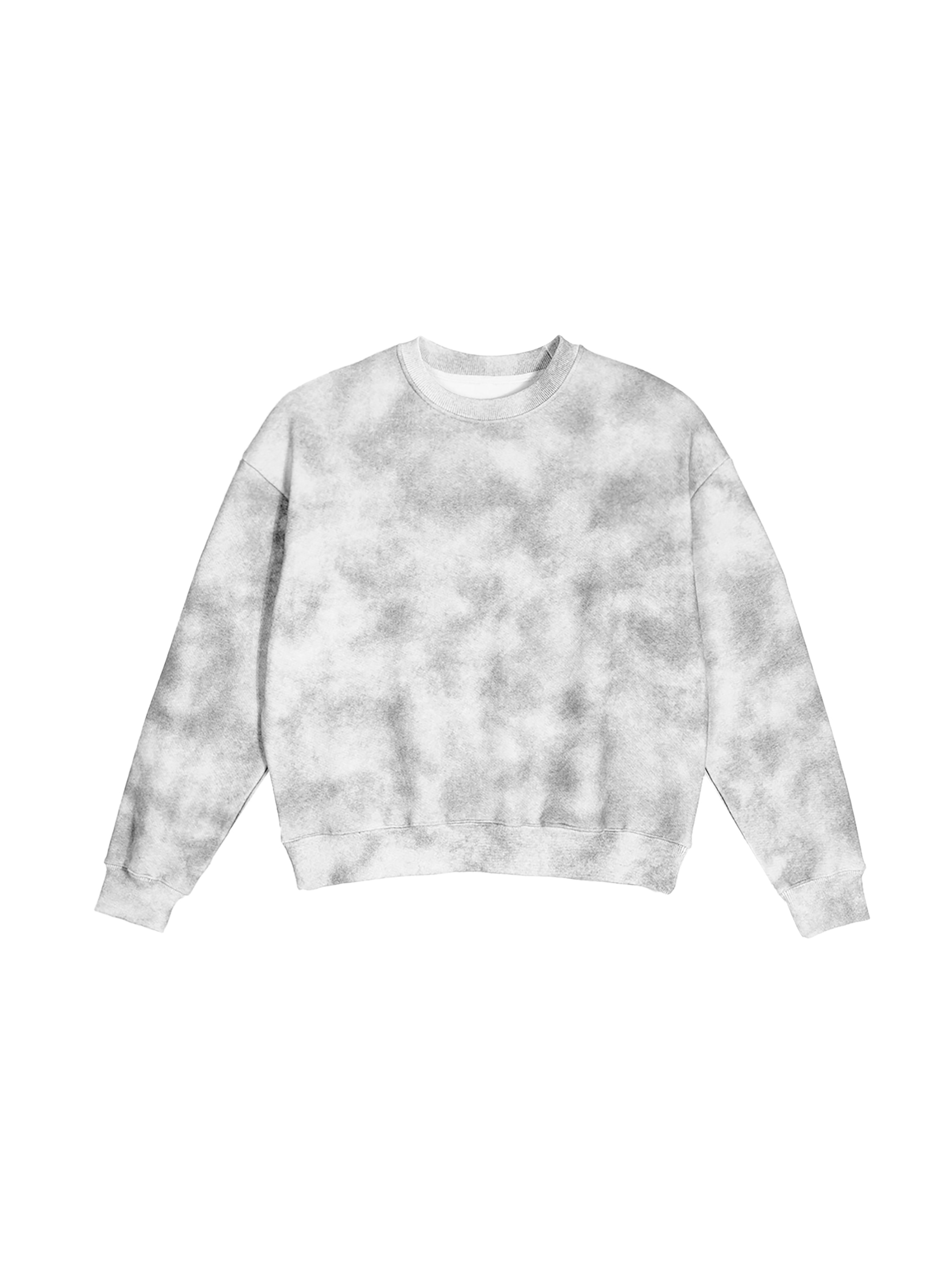 Dirty Washed Boxy Crewneck — Flower gray