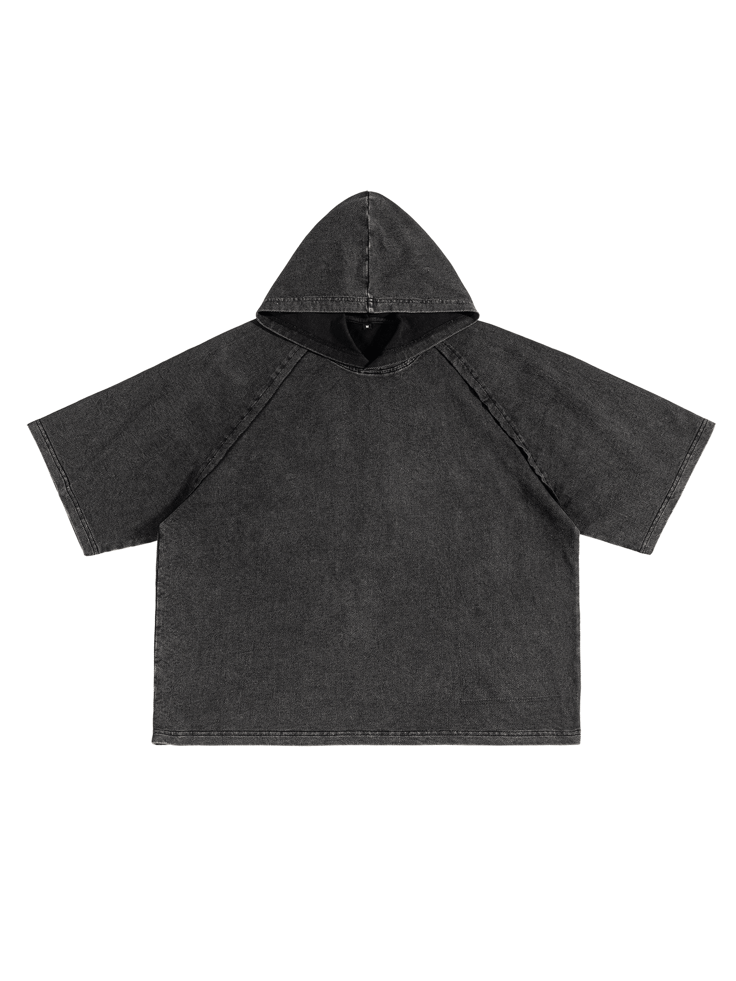 Snow Washed Hooded T-Shirt — Black