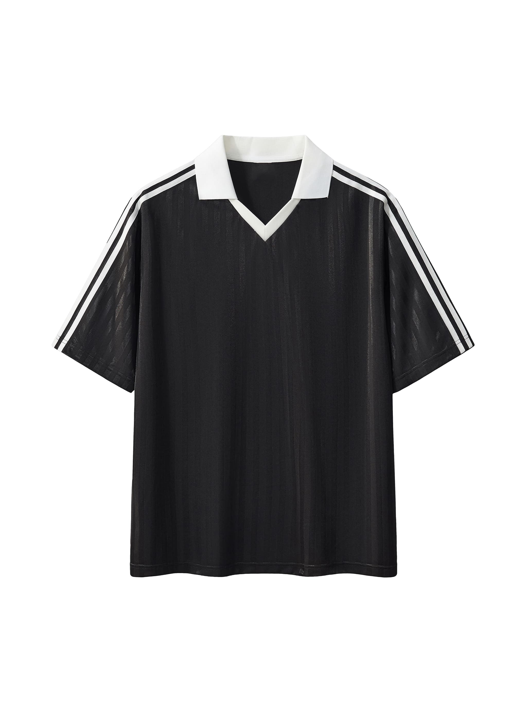 Custom Contrast Collar Striped Soccer Jersey — Activewear