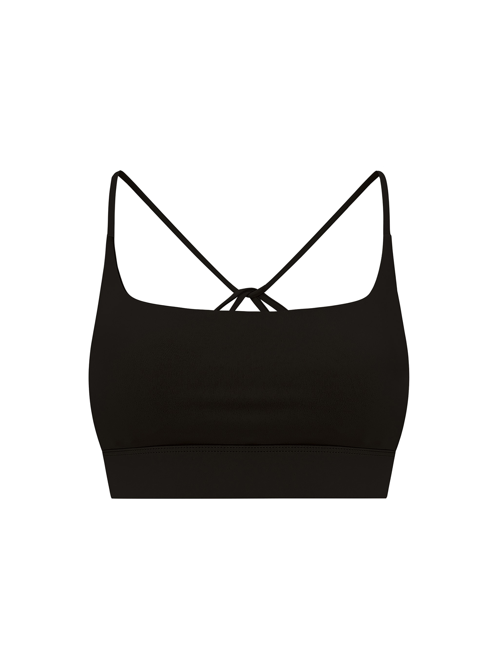 Strappy Criss Cross Sports Bra — Black