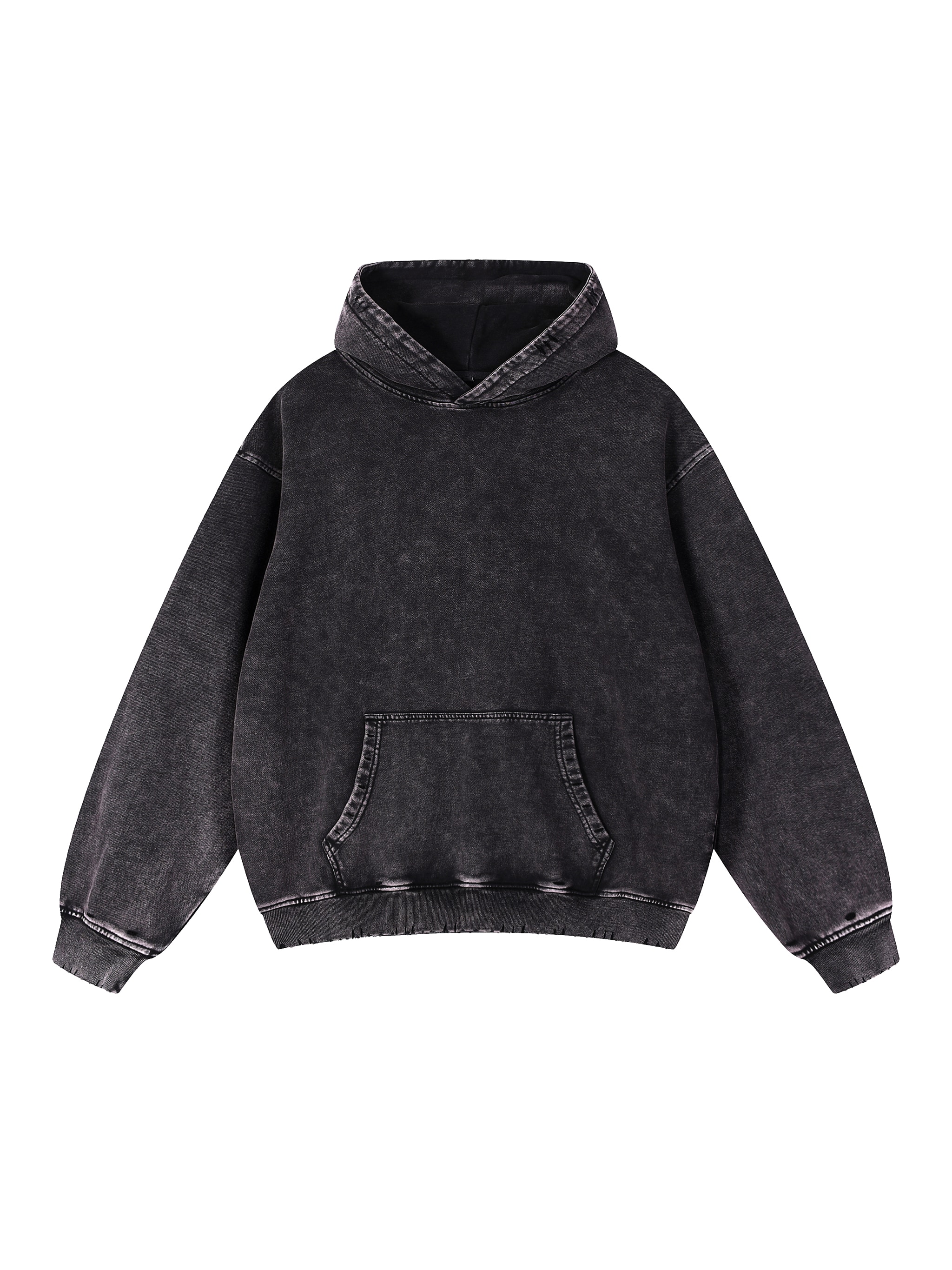 Snow Wash Heavyweight Hoodie — Black