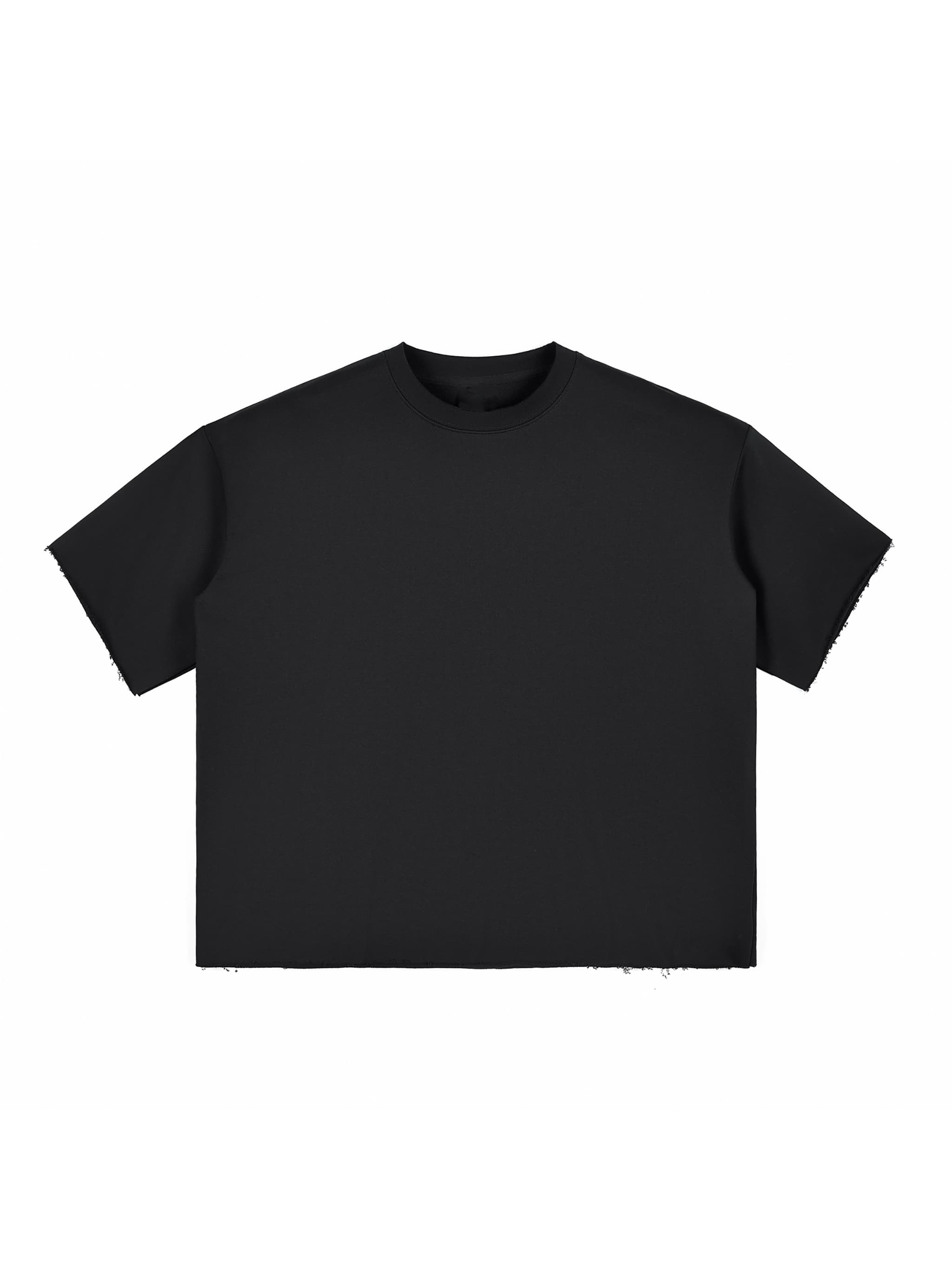 Custom Boxy Half-Sleeve Raw-Edge T-Shirt — T-Shirts