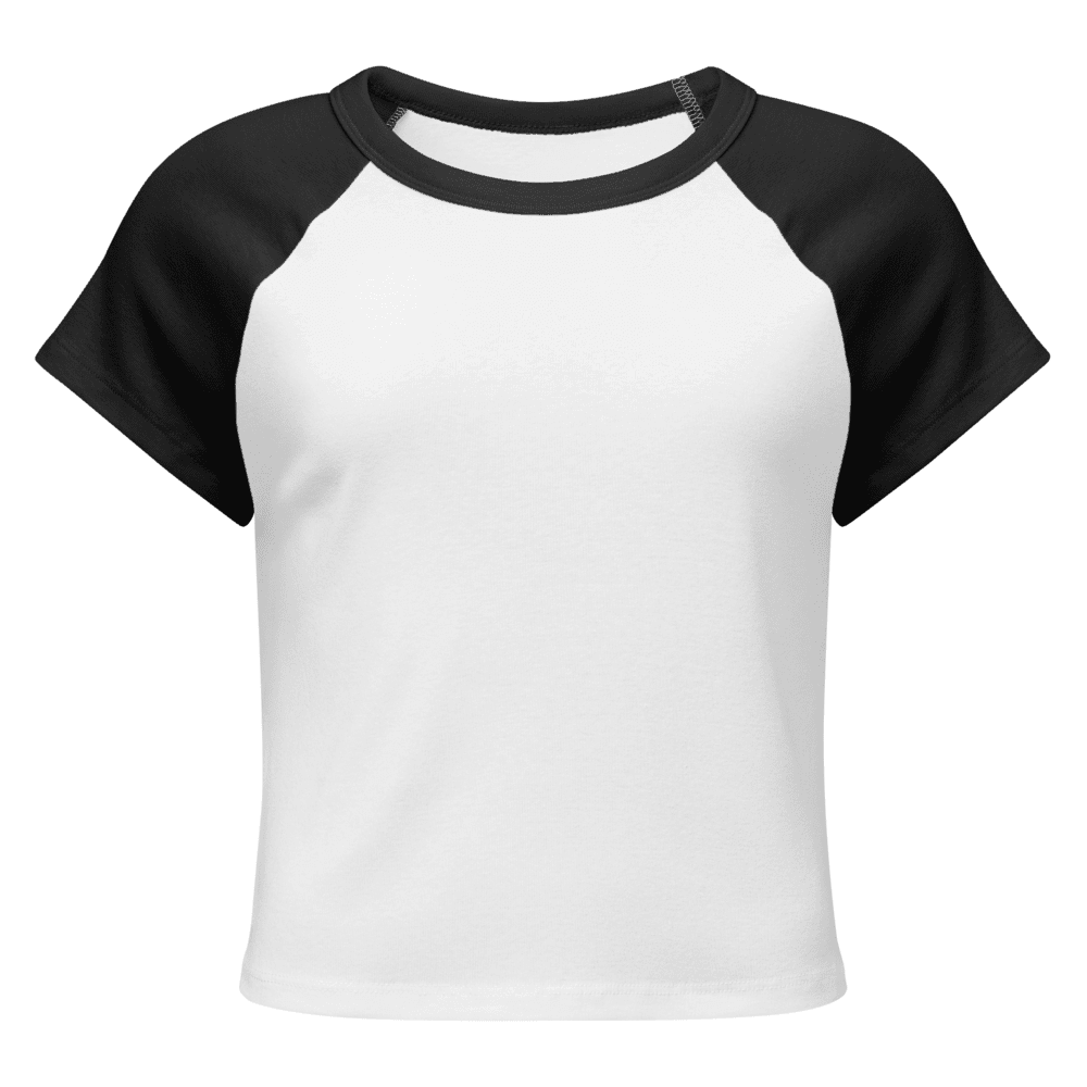 Women's Micro Rib Raglan Tee — White/Black