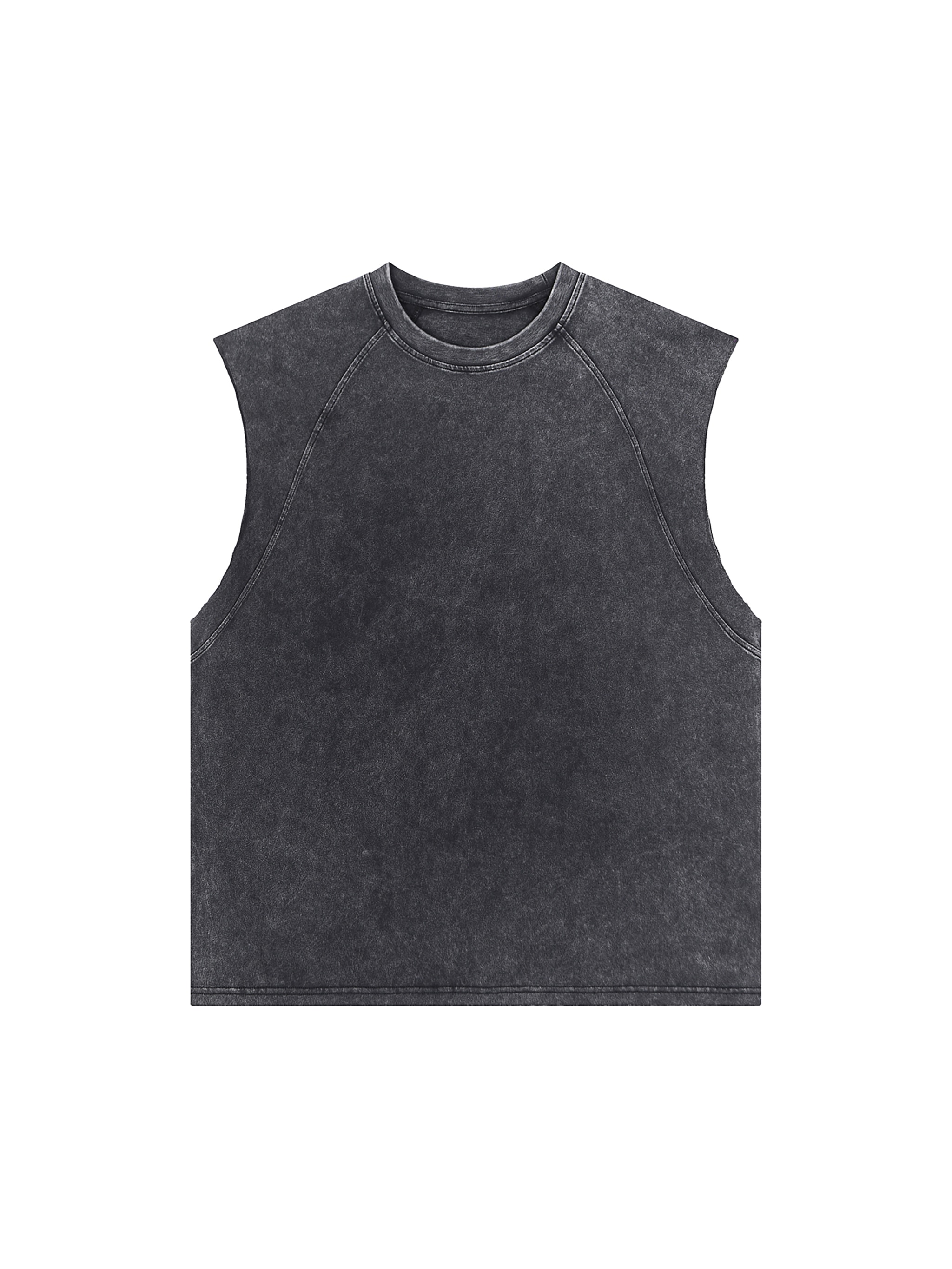 Snow-Washed Custom Tank Top — Black