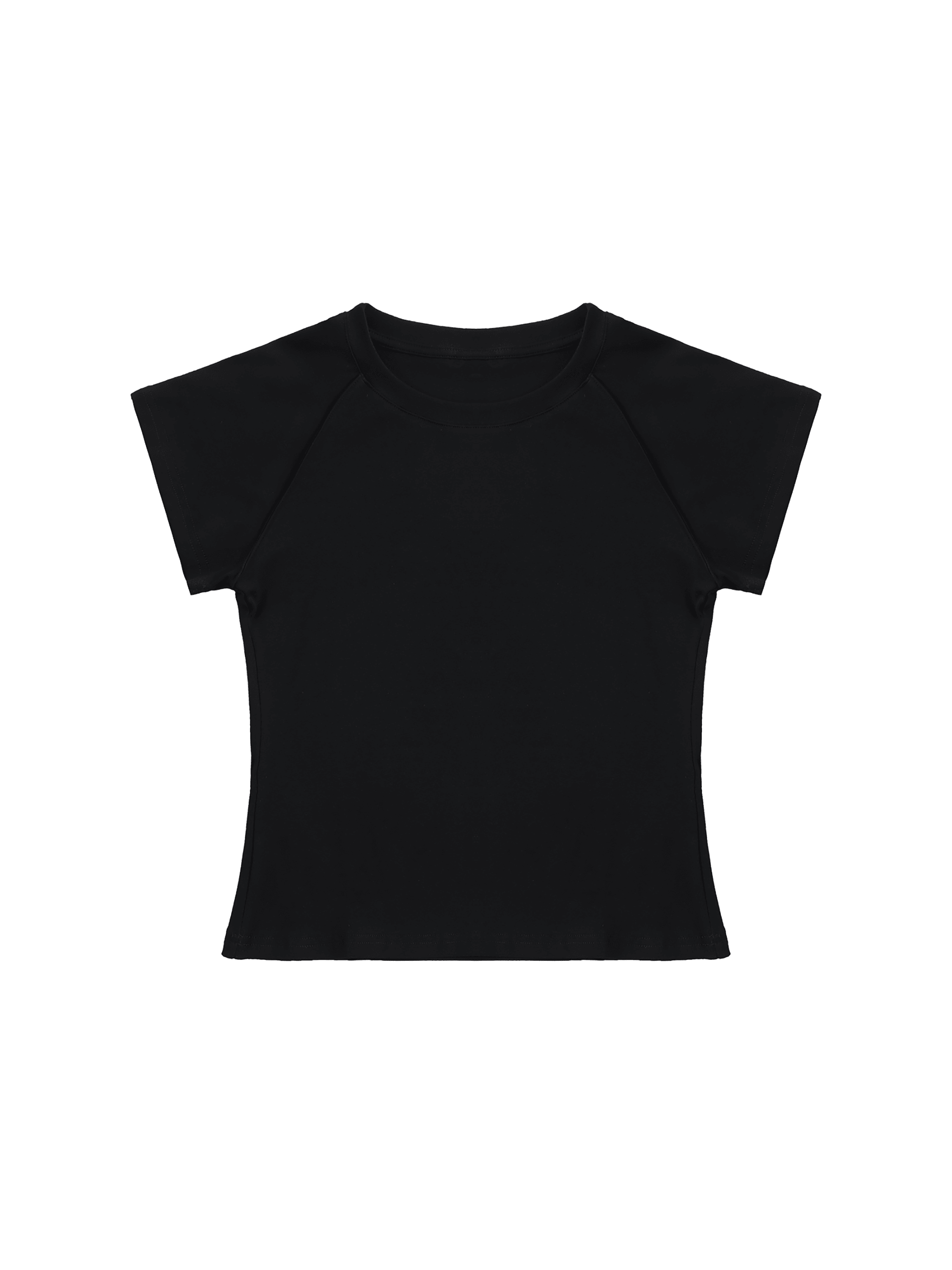 Raglan Sleeve Crop Top — Black