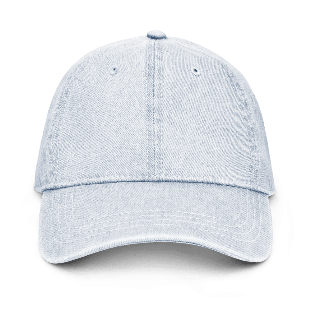 Pigment-Dyed Denim Cap — front · Blue