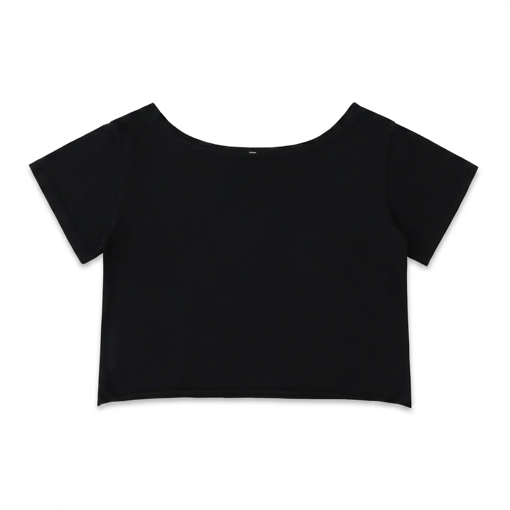 Off-Shoulder Rolled Hem T-Shirt — hero product shot