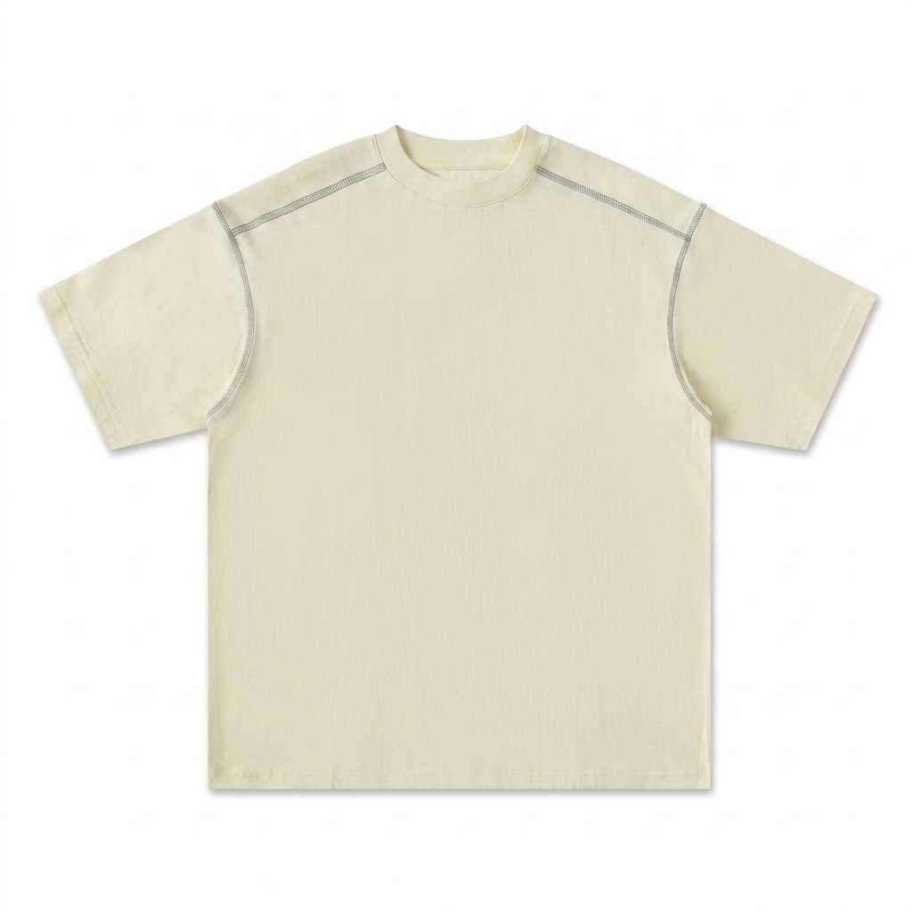 Oversized Contrast-Stitched Cotton Tee — hero product shot