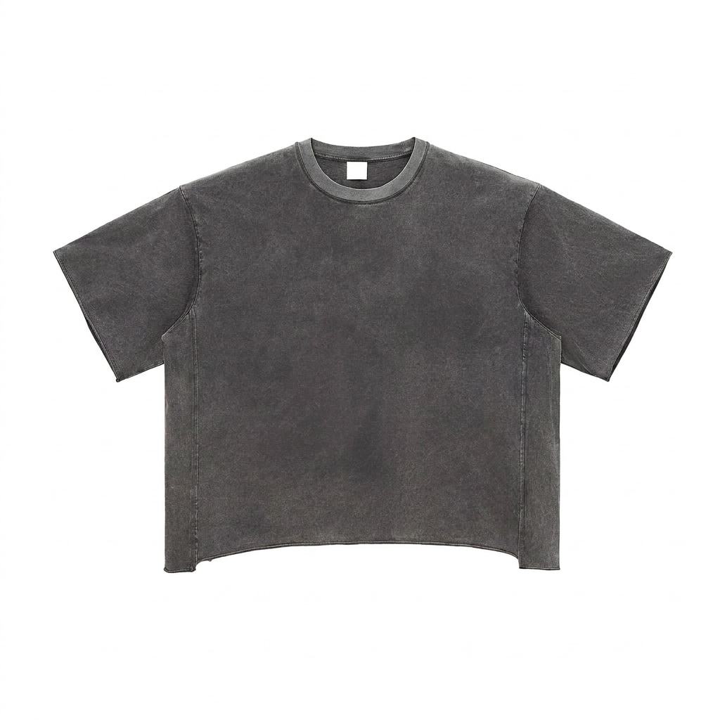 Raw Edge Snow Washed Boxy T-Shirt — hero product shot