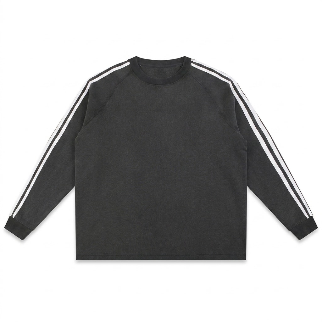 Snow Washed Contrast Tape Crewneck — hero product shot