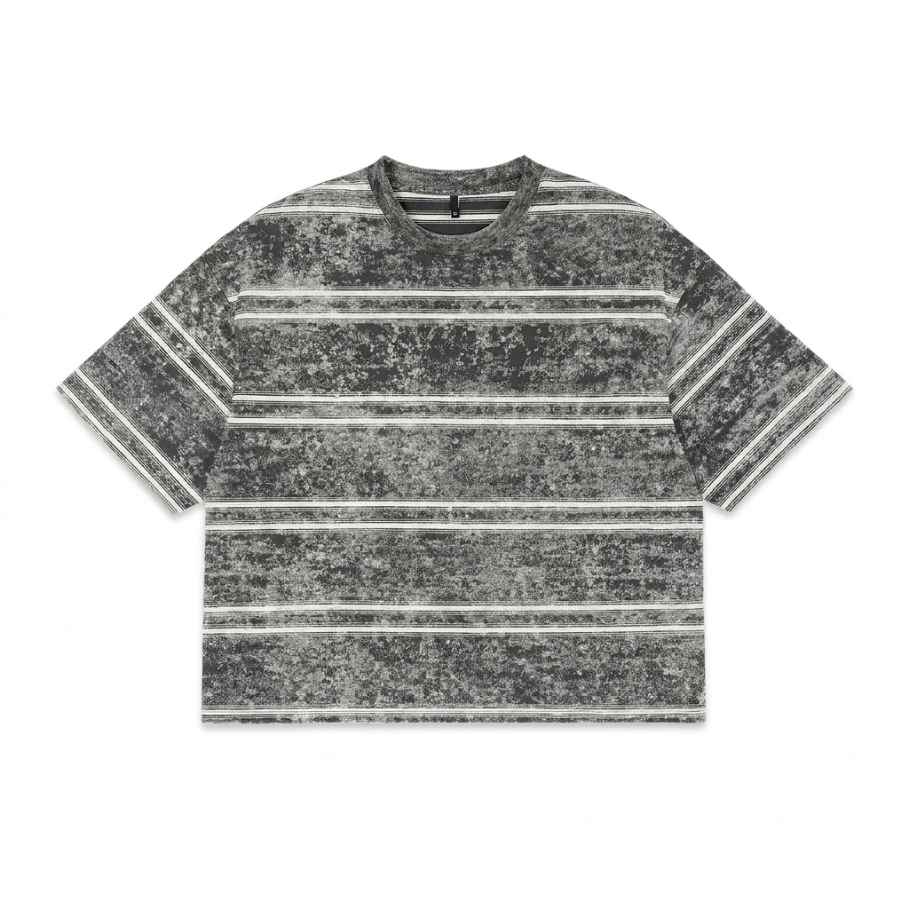 Snow Washed Striped Boxy T-Shirt — hero product shot