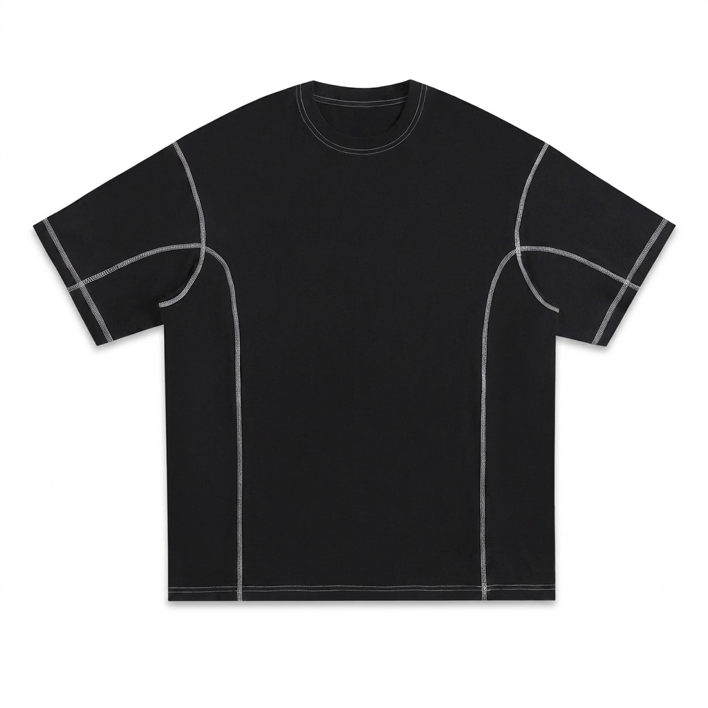 Streetwear Contrast-Stitched T-Shirt — hero product shot
