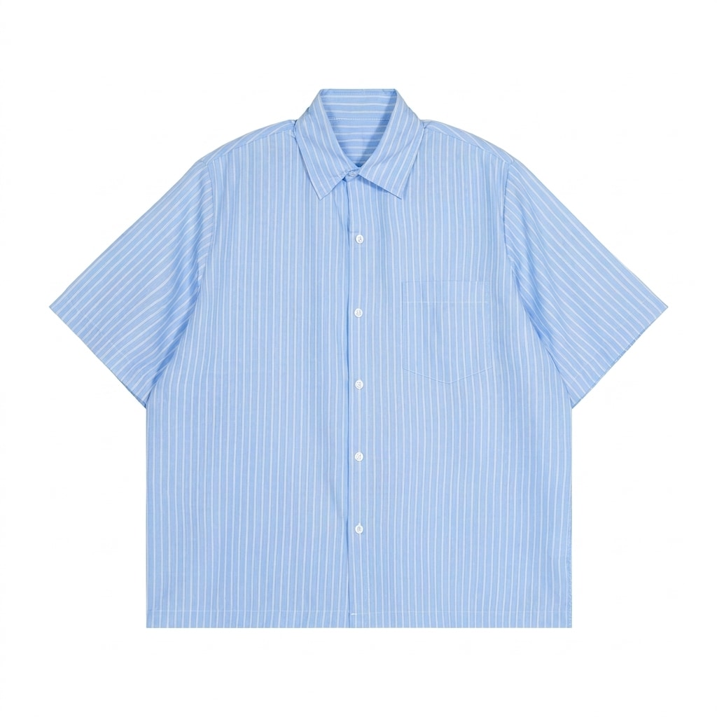 Striped Boxy Short Sleeve Shirt — hero product shot