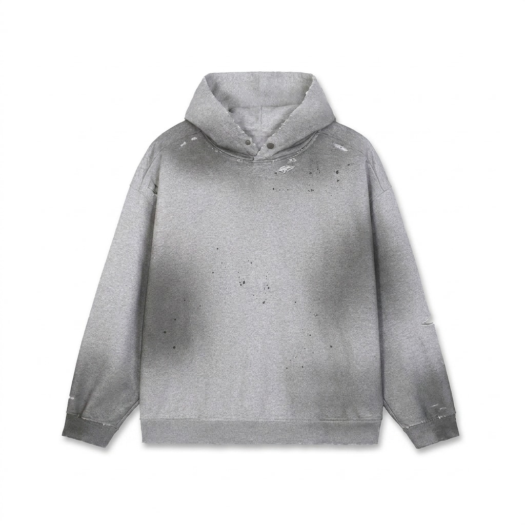 Sun Fade Frayed Fleece Hoodie — hero product shot