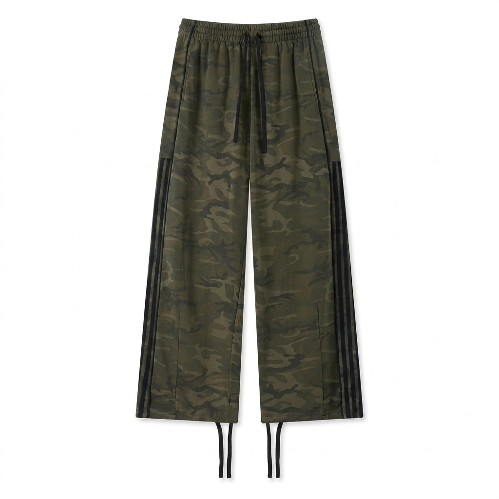 Unisex Camo Wide Leg Sweatpants — hero product shot