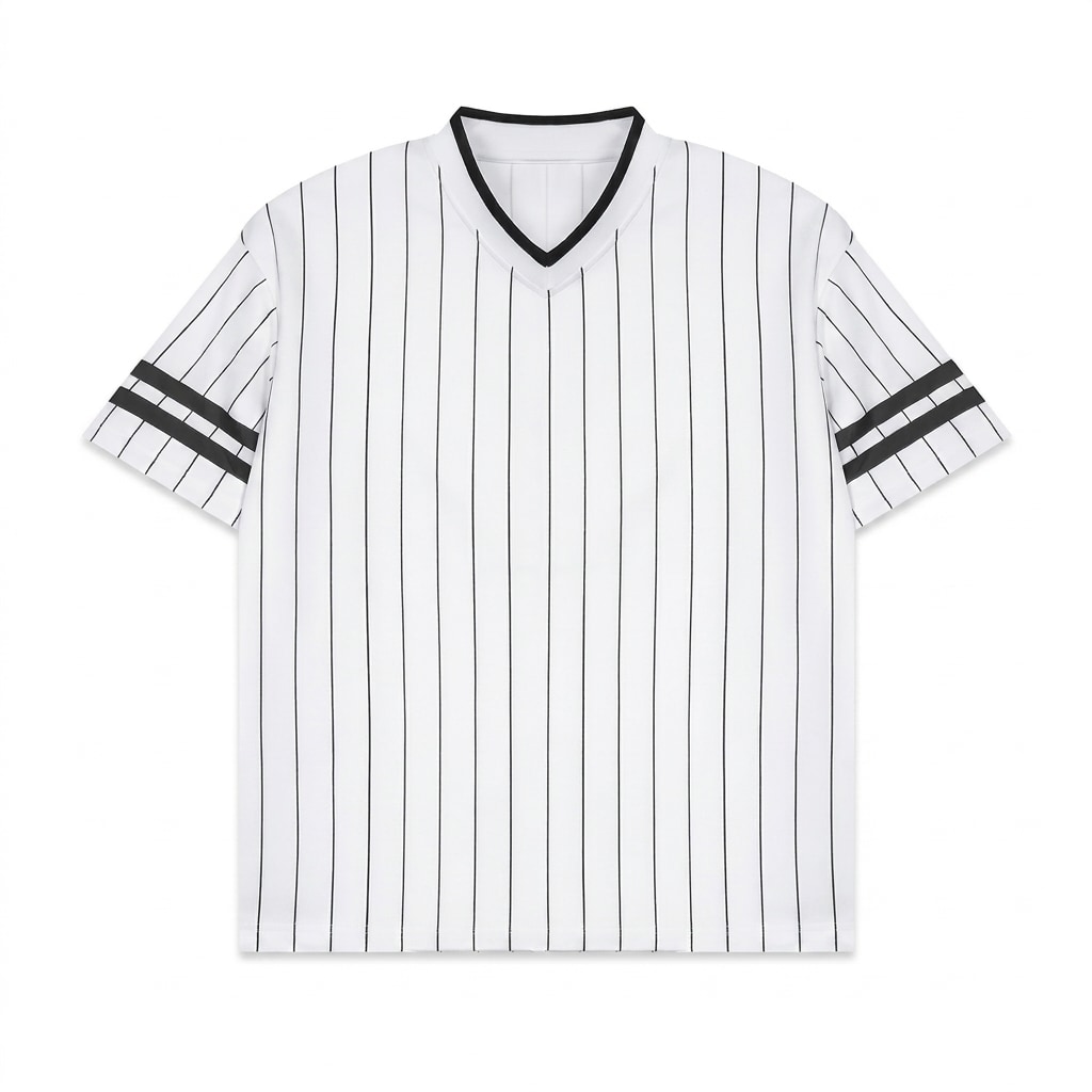 Unisex Striped V-Neck T-Shirt — hero product shot