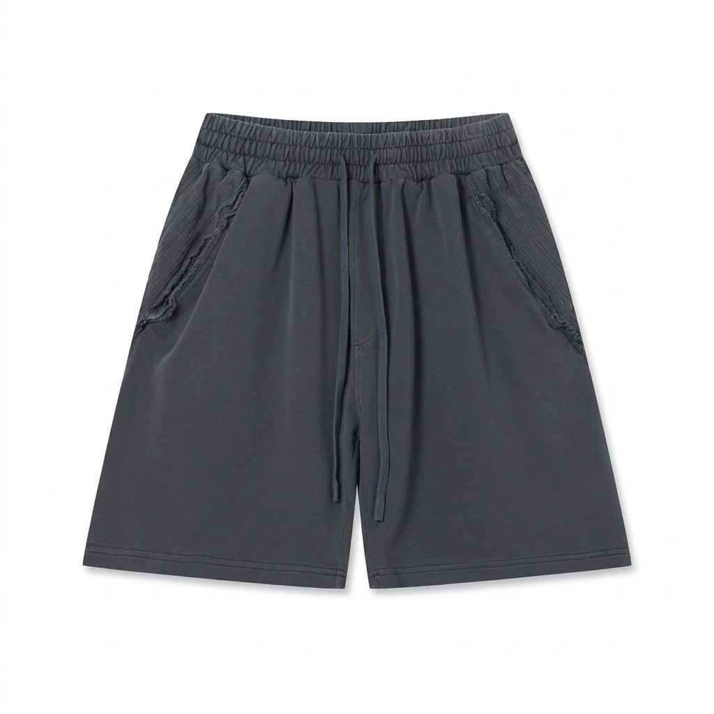 Unisex Vintage Wash Raw Edge Shorts — hero product shot