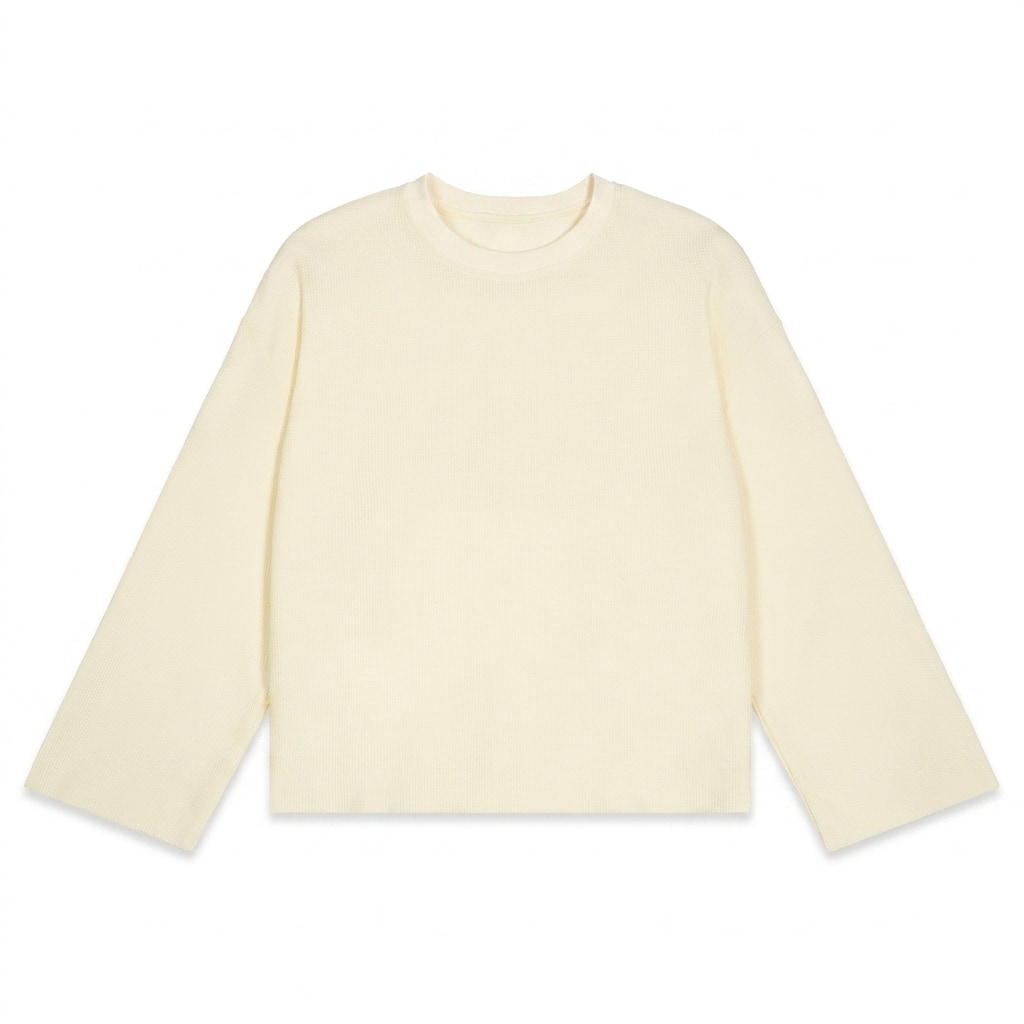 Unisex Waffle Raw Edge Long Sleeve T-Shirt — hero product shot