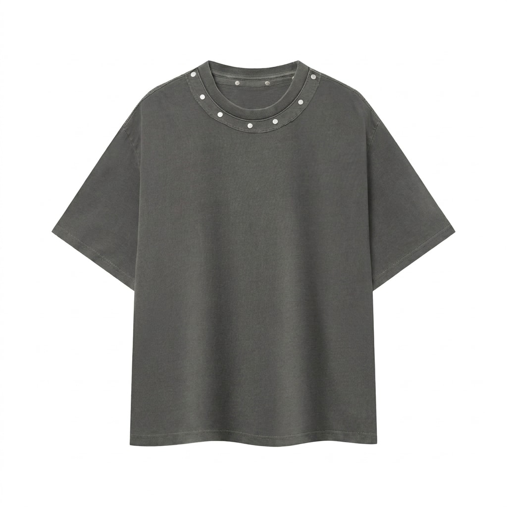 Unisex Washed Boxy Studded T-Shirt — hero product shot