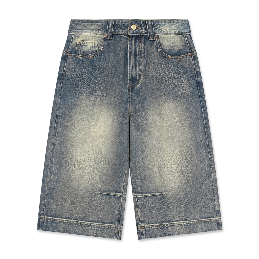 Vintage Wash Baggy Denim Shorts — hero product shot