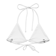 Padded String Bikini Top-White Stitching
